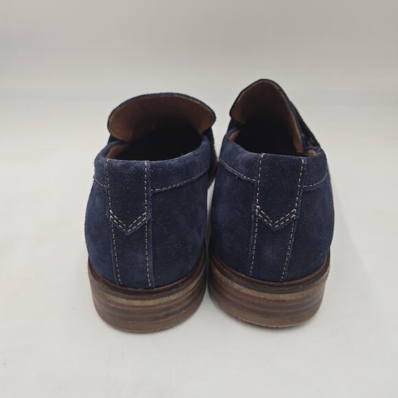 Clarks Mens Navy Blue Suede Clarkdale Penny Loafers size 9 M Crepe Sole Career main image 4